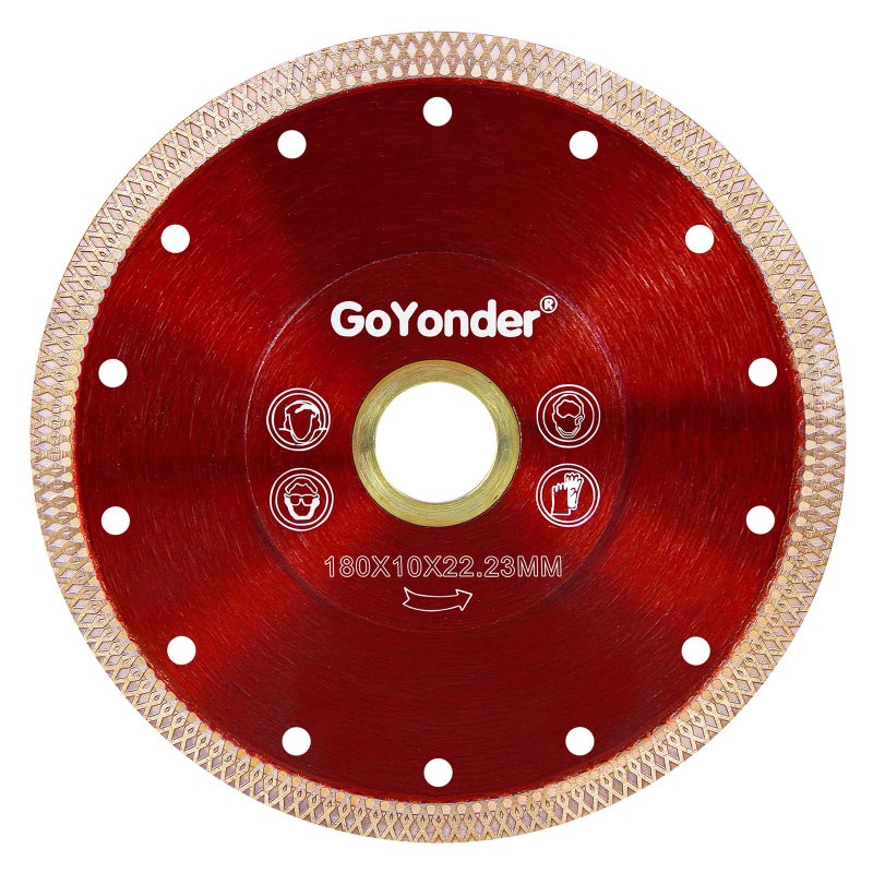 GoYonder 7 Inch Super Thin Tile Saw Blade, Diamond Blade for Angle Grinder, Dry Wet Tile Blade for Ceramic Tile, Concrete, Granite Cutting - Image 1
